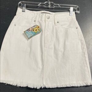 Just USA White Denim Midi Skirt